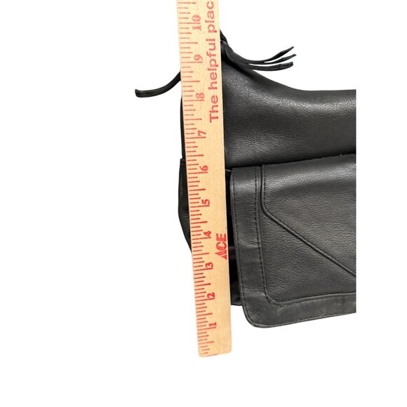 Great American Leatherworks Leather Crossbody Shoulder Bag Front Flap Women Bla - Picture 10 of 11